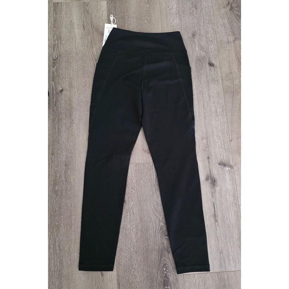 MATE The Label Organic Cotton Midi Stretch Leggings Black M NWT Pocket - Picture 3 of 3